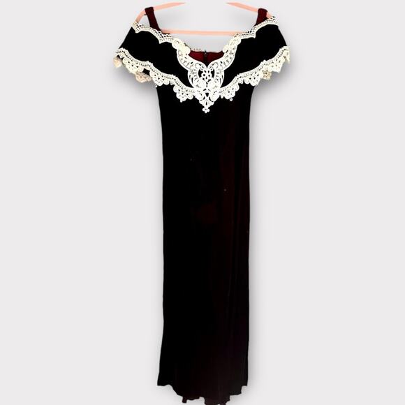 Vintage Jessica McClintock Maroon Velvet Bridesmaid Prom Homecoming Formal Gown - Picture 2 of 14